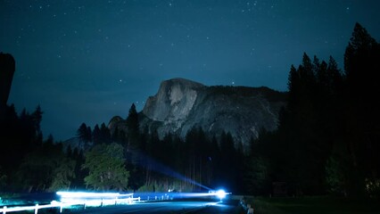 Wall Mural - Yosemite National Park Stars Above Half Dome from Curry Village Sierra Nevada Mountains California USA