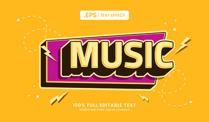 Wall Mural - Design editable text effect, music text vector illustration