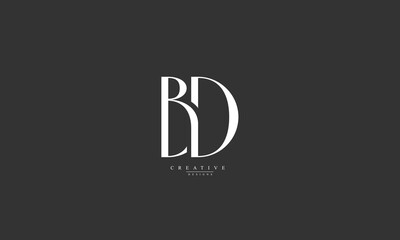 Sticker - Alphabet letters Initials Monogram logo BD DB B D