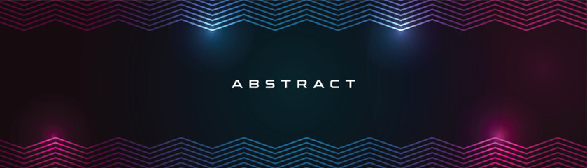 Poster - Abstract background with colorful lines. A modern futuristic poster with line arts.