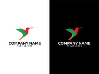 Sticker - hummingbird logo design vector new template