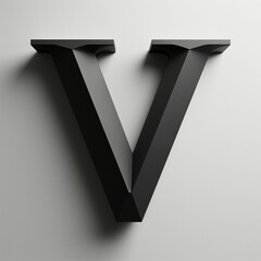 Black letter V font logo, minimalism style on a gray background