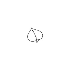 Fototapete - Continuous One Line Drawing Love. Illustration Icon Vector