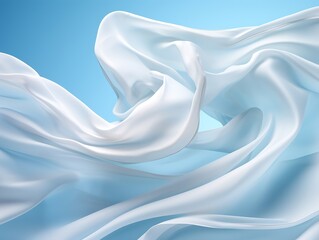 Aufkleber - Generative AI : White and colored fabrics stretched in the wind