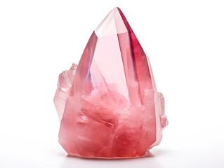 Aufkleber - Generative AI : pink quartz gemstone isolated on a white background
