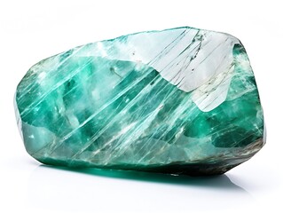 Aufkleber - Generative AI : Natural amazonite gemstone isolated on white background.