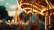 Colorful merry go round ride at a lively carnival. Perfect for capturing the excitement and joy of a fun-filled day at the fair