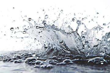 Poster - A captivating image capturing a splash of water on the surface of a body of water. Perfect for showcasing the beauty and dynamics of water.