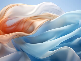 Aufkleber - Generative AI : White and colored fabrics stretched in the wind