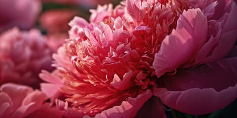 Poster - A close-up shot of a bunch of pink flowers. Perfect for adding a touch of color to any floral arrangement or garden display