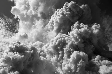 Poster - A black and white photo capturing a cloud of smoke. Suitable for various uses
