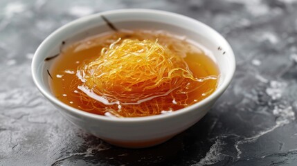 Poster - A white bowl filled with a mixture of food. Can be used for various culinary and cooking-related concepts