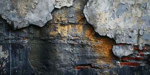 Poster - Close up of peeling paint on a wall. Suitable for backgrounds or textures