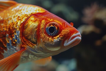 Poster - A detailed close-up of a fish with a remarkably large eye. Perfect for aquatic-themed designs and educational materials