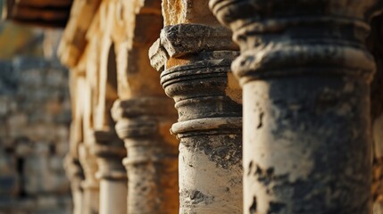 Poster - A detailed view of a building with columns. Perfect for architectural projects or historical presentations