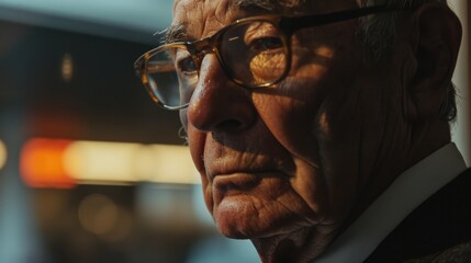Aufkleber - A detailed close-up shot of an individual wearing glasses. Suitable for various uses