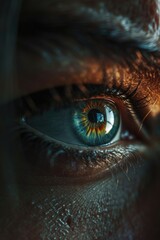 Poster - A close-up view of a person's eye. Can be used for various purposes