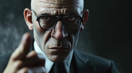 Poster - A man in a suit and tie pointing directly at the camera. Suitable for business and professional concepts