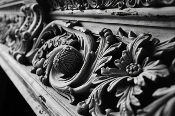 Poster - A black and white photo featuring an intricate and ornate design. Suitable for various creative projects