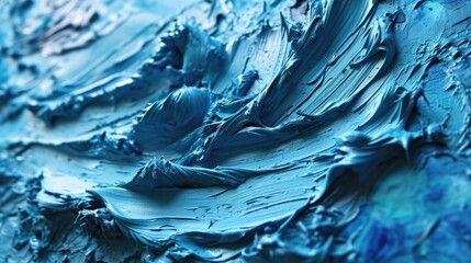 Poster - A detailed close-up of a piece of blue paint. This image can be used for various projects and designs