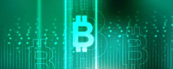 Poster - 2d illustration bitcoin sign currency