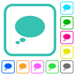 Poster - Single oval thought bubble solid vivid colored flat icons