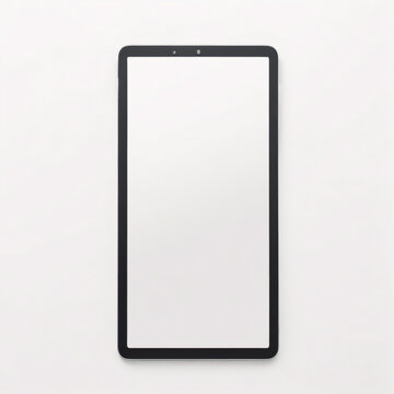 Digitales Tablet-Modell auf weißem Hintergrund mit Kopierraum und Beschneidungspfad auf leerem Bildschirm. Einfaches Ersetzen Ihres Designs.