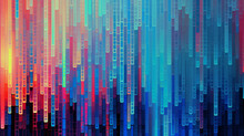 Abstract Colorful Background Digital Pixel Blocks