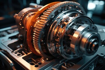 Poster - Car gear transmission, Mechanic. Generative AI.
