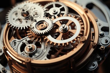 Poster - A peculiar contraption with intricate gears and levers. Generative AI.