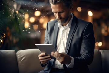 Aufkleber - A person reading a tablet device, Embracing digital platforms for literary engagement. Generative AI.