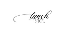 Lunch Special Sign On White Background