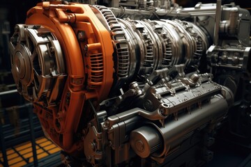 Poster - Inside of an engine. Generative AI.