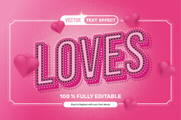 Wall Mural - Valentines Day Pink Love Text Effect