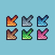 © Andra209 - Pixel art sets of arrow vector icon with variation color item asset. arrow icon on pixelated style. 8bits perfect for game asset or design asset element for your game design asset