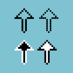 Poster - Pixel art outline sets of arrow up icon with variation color item asset. arrow up icon on pixelated style. 8bits perfect for game asset or design asset element for your game design asset