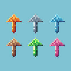 Poster - Pixel art sets of arrow up icon with variation color item asset. arrow up icon on pixelated style. 8bits perfect for game asset or design asset element for your game design asset