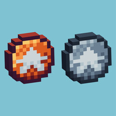 Poster - Isometric Pixel art 3d of star button icon for items asset.star button icon on pixelated style.8bits perfect for game asset or design asset element for your game design asset.