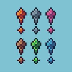 Poster - Pixel art sets of exclamation mark icon with variation color item asset. exclamation mark icon on pixelated style. 8bits perfect for game asset or design asset element for your game design asset