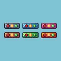 Poster - Pixel art sets of traffic light icon with variation color item asset. traffic light icon on pixelated style. 8bits perfect for game asset or design asset element for your game design asset