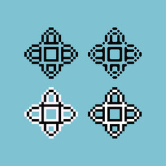 Poster - Pixel art outline sets of symbol icon with variation color item asset. symbol icon on pixelated style. 8bits perfect for game asset or design asset element for your game design asset