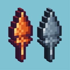 Poster - Isometric Pixel art 3d of lance icon for items asset.lance weapon icon on pixelated style.8bits perfect for game asset or design asset element for your game design asset.