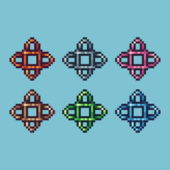 Poster - Pixel art sets of symbol icon with variation color item asset. symbol icon on pixelated style. 8bits perfect for game asset or design asset element for your game design asset