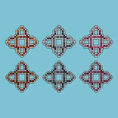 Poster - Pixel art stroke sets of symbol icon with variation color item asset. symbol icon on pixelated style. 8bits perfect for game asset or design asset element for your game design asset
