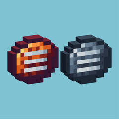 Fototapete - Isometric Pixel art 3d of main menu icon for items asset.game interface menu icon on pixelated style.8bits perfect for game asset or design asset element for your game design asset.