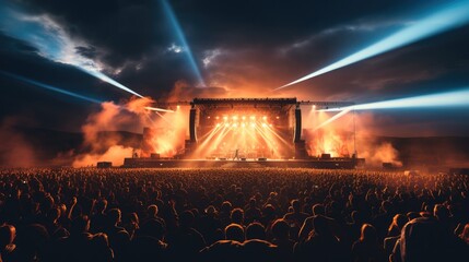 Poster - Rock in concert. Generative AI.