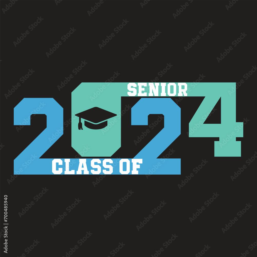 Lettering Senior Class of 2024 for greeting, invitation card. Text for ...