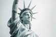 White background, Statue of Liberty, New York City, USA. Generative AI