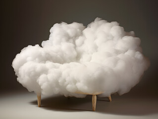 Clouds in the sky as a concept of chair, fashion White fluffy cloud chair design