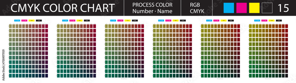 CMYK Process Color Chart 15 Stock Vector | Adobe Stock